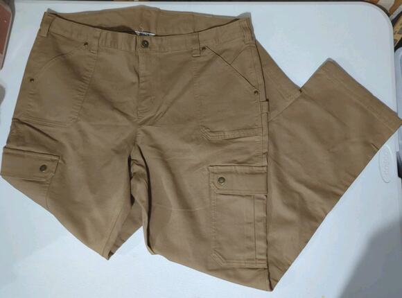Duluth Trading Co Pants - Duluth Womens Cargo Pants Fire Hose Flex Shift Slim Leg Pants Dark Gray 18 X 31